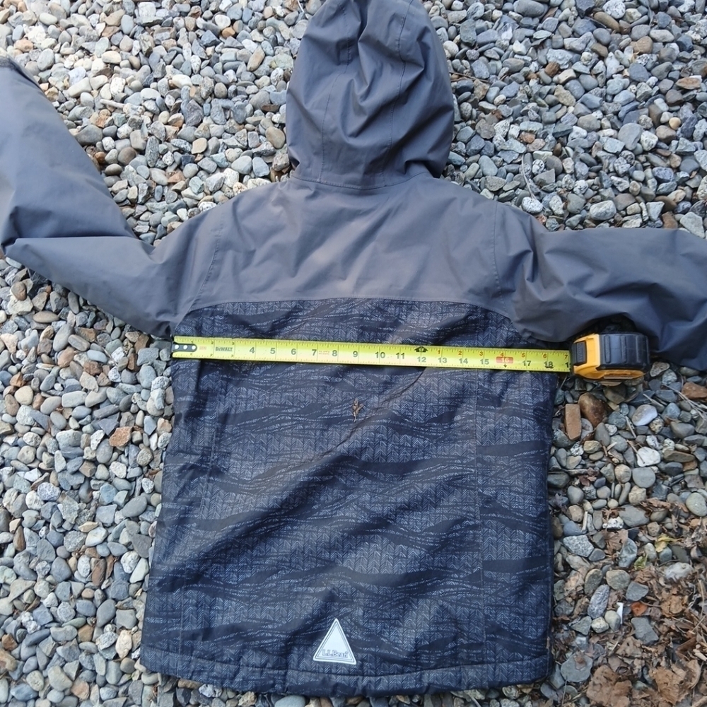 LL Bean Kids TEK Jacket Size M(10-12) Gray Hooded Lined - Picture 5 of 12